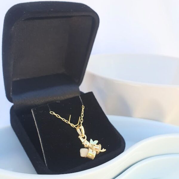 Pingente Dentinho de Leite Fada com Corrente + Porta Joia