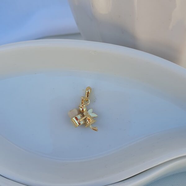 Pingente de Dente de leite Fada banhado a ouro 18k