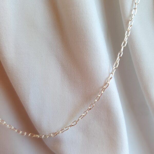 - Corrente trad Banhada a ródio branco ( Prateada) 65cma69cm
