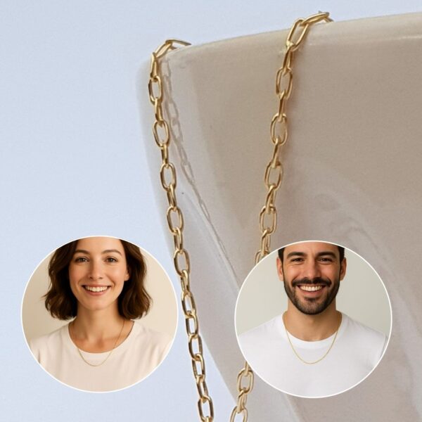 CORRENTINHA 45cm a 50cm tradicional banhada a ouro cadeado 1.1mm cordão corrente semijoia unissex